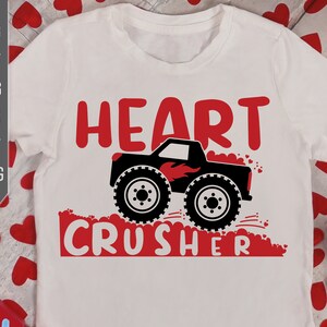 Heart Crusher Svg. Monster Truck Svg. Valentine's Day Svg. Heart Svg. Love Svg. Knuffels en Kusjes Svg. Valentines Cricut, Silhouette, dxf