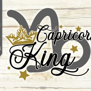 Steenbok Koning Svg. Zodiac Teken Svg. Horoscoop Svg. Steenbok Teken Svg. Steenbok Shirt. Januari Svg. Verjaardag Svg. Cricut Silhouet dxf