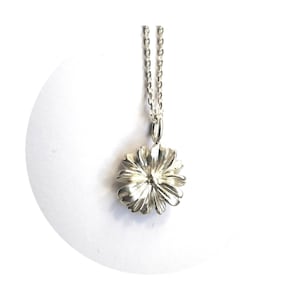 Silver chain with flower pendant 12 mm | Necklace with pendant silver I birthday gift