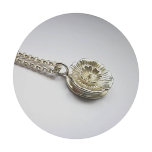 Silver chain with flower pendant 17 mm | Chain with pendant silver | solid silver pendant