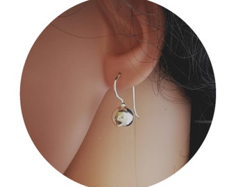 Bellissimi orecchini in argento | Orecchini a sfera 10 mm | Orecchini appesi