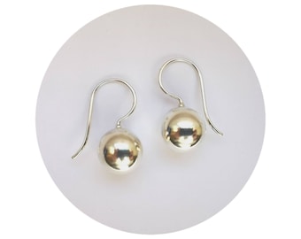 Beautiful silver earrings | Ball earrings 12 mm | Hanging earrings