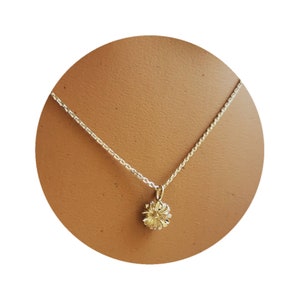 Silver chain with flower pendant 8 mm | Necklace with pendant Silver I Birthday Gift