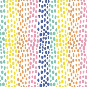 100% Cotton Little Johnny Rainbow stripes fabric, sold per half metre