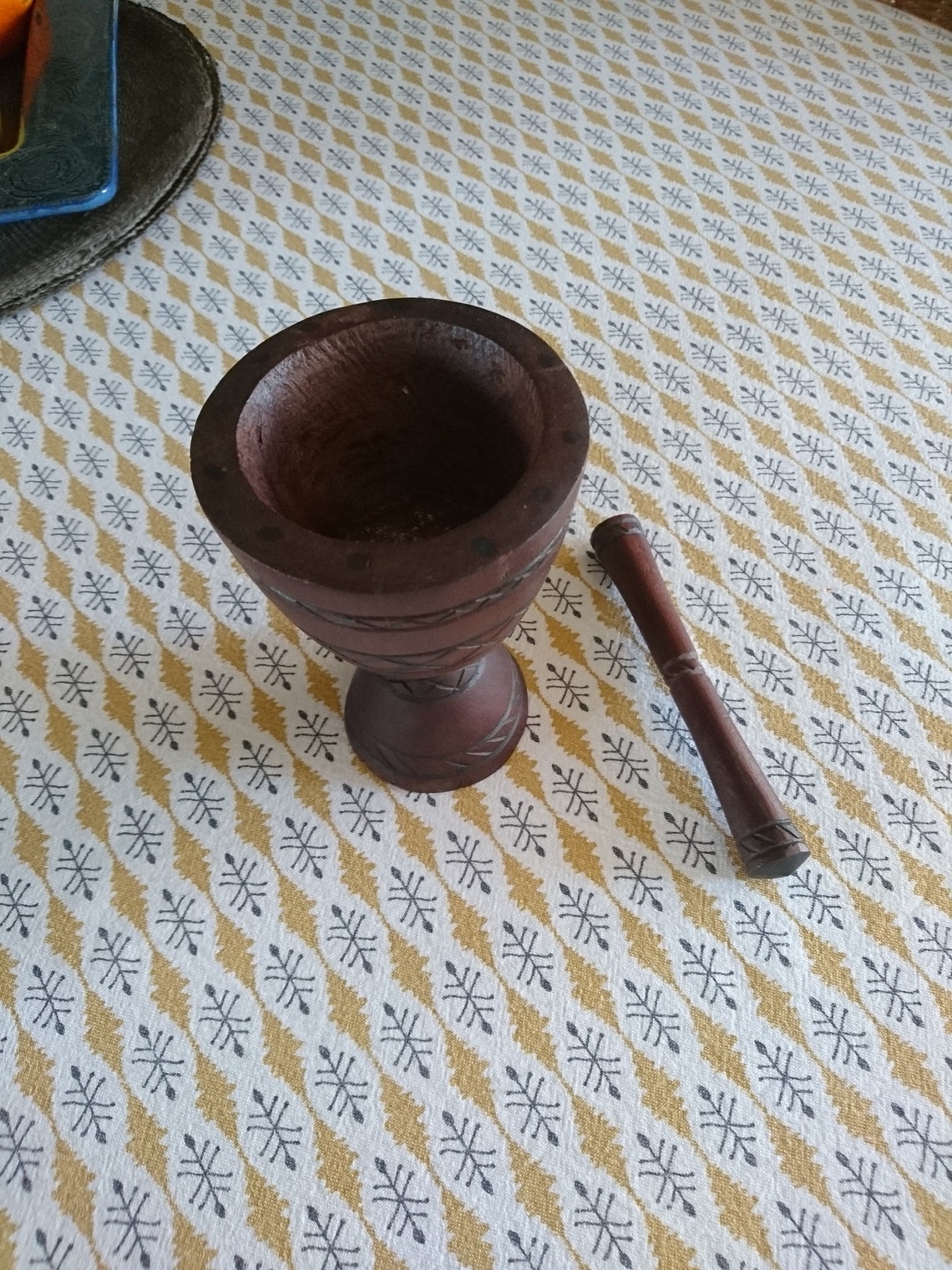 Ancient mortar with its handmade wooden pestle African art Etsy