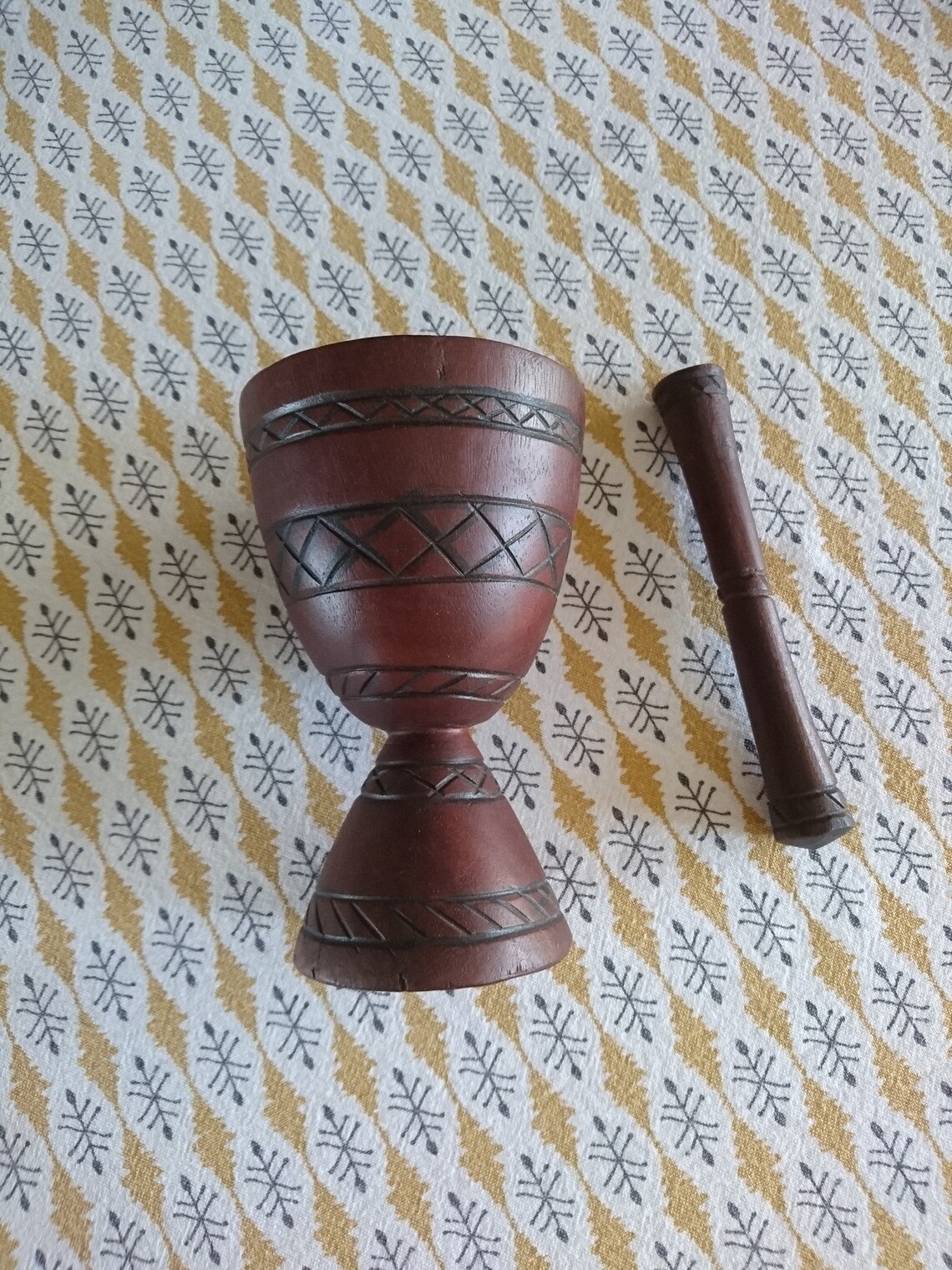 Ancient mortar with its handmade wooden pestle African art Etsy