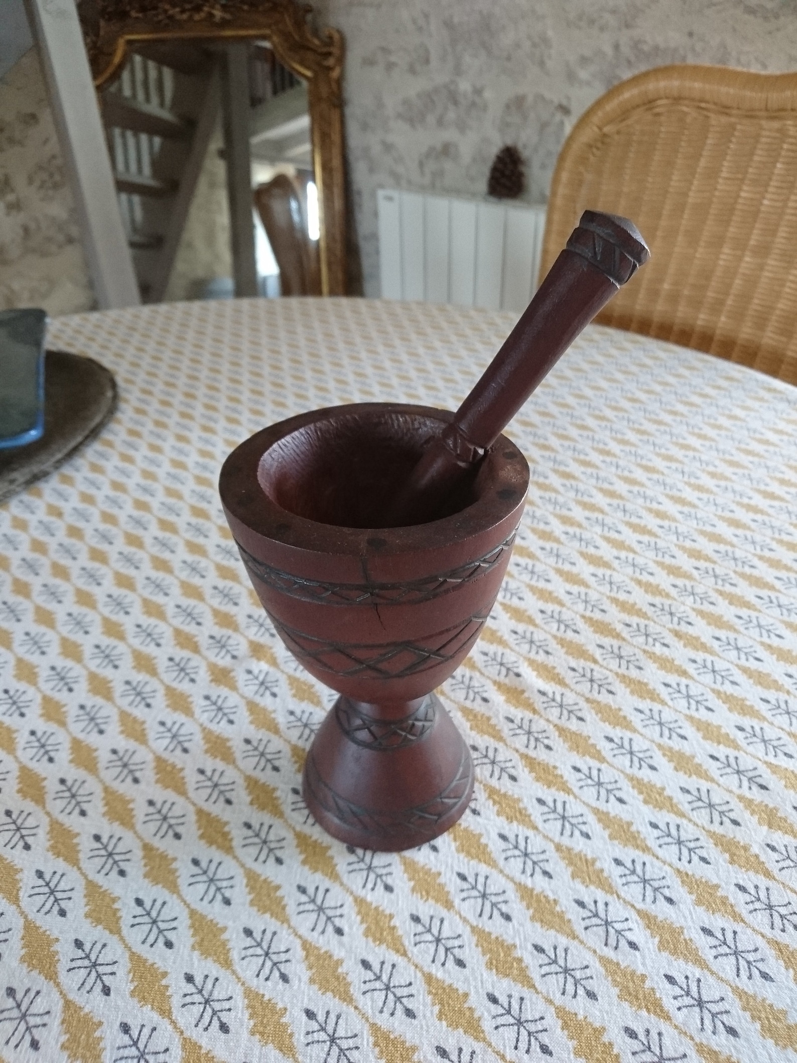 Ancient mortar with its handmade wooden pestle African art Etsy