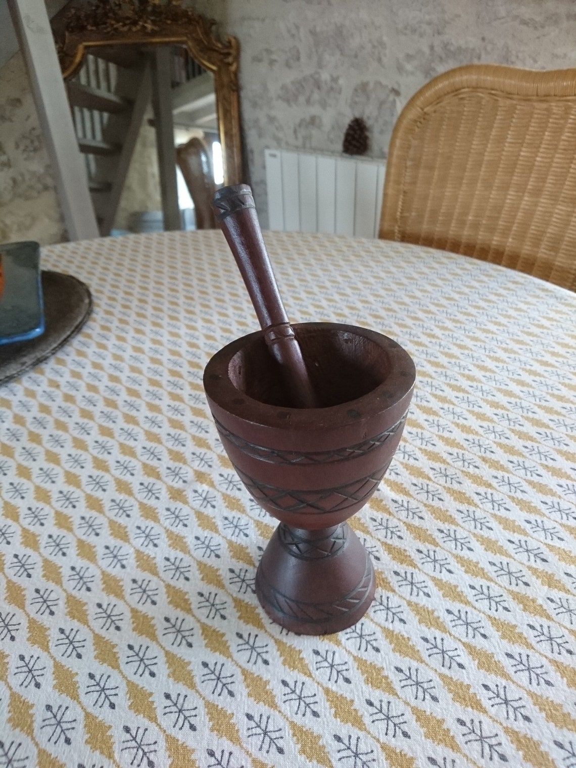 Ancient mortar with its handmade wooden pestle African art Etsy