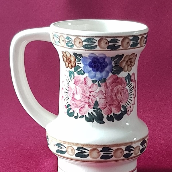 Vintage ceramics from Poland,Cepelia 70s ceramics,milk jug,water jug,hand made,hand painted,manufactory Kolo ceramics,fajans,country house style