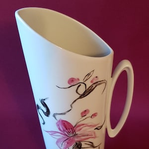 Alka Kunst Bavaria Vase, hand painting, Alboth & Kaiser Porcelain Vase, unusual shape, Mid century Porcelain Vase