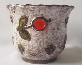 Italian ceramic flower pot, Made in Italy for Ceramic Gallery, Italian flower pot, very rare to find, Fat Lava style