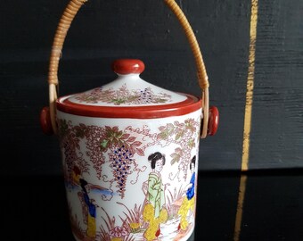 BONBONNIÈRE FAIENCE DE luneville kg art nouveau circa 1900 decor floral