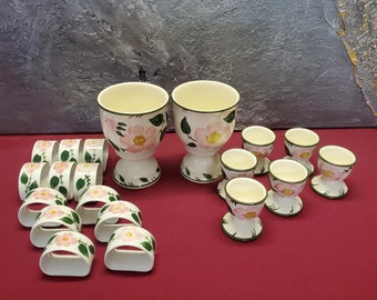 Villeroy & Boch Wild Rose series, 6 egg cups, 6 or 12 napkin holders/napkin rings, 2 cocoa cups, hand painting, please choose style!!