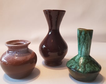 3 x Vintage Keramik Vasen, aus Polen, 3 kleinen Keramik Vasen,Sammler Vasen,Mid century Keramik, Polnische Cepelia Ceramic