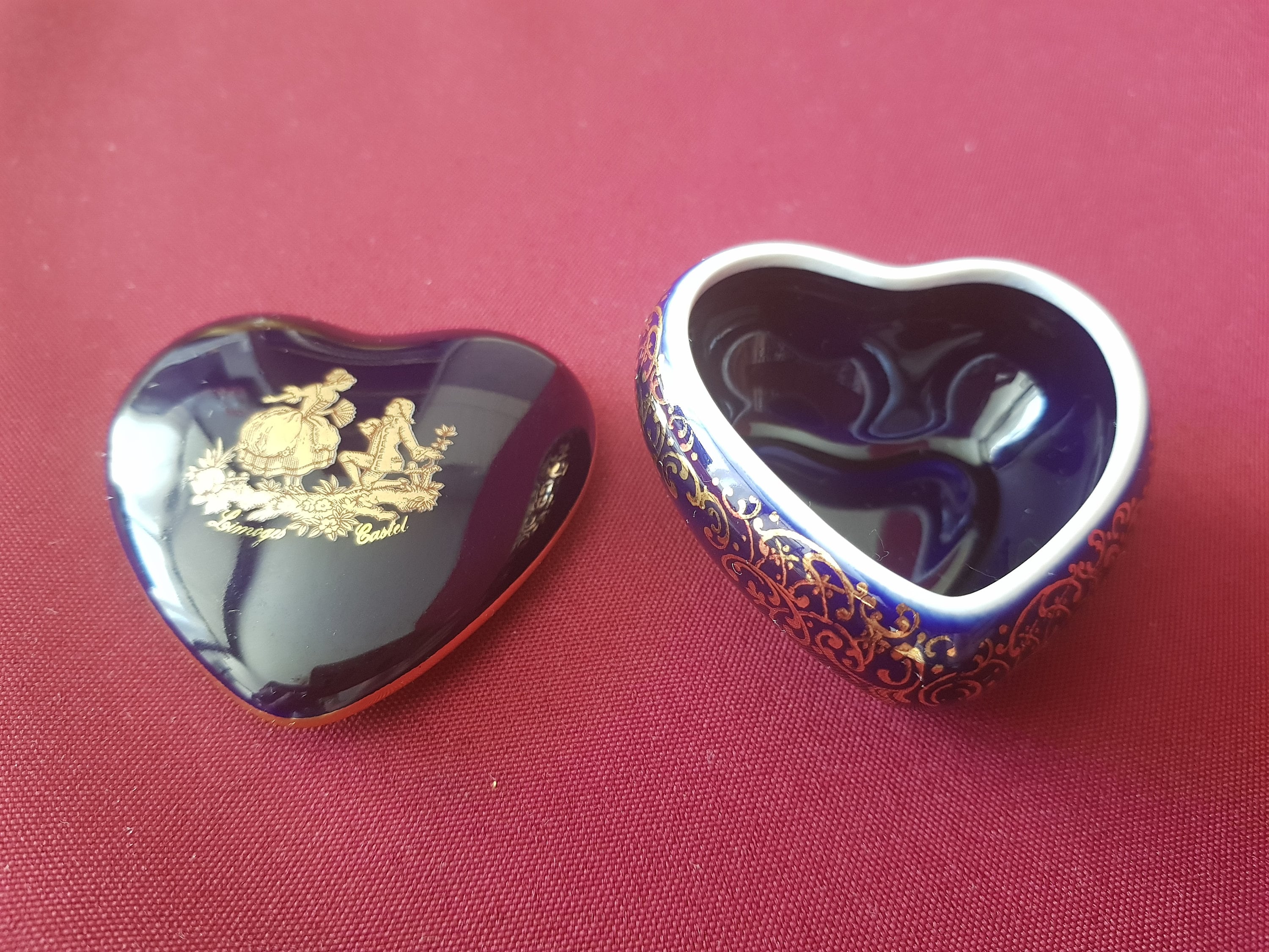 Limoges Castel France Pompadour 22 K Gold Schmuckkästchen Etsy