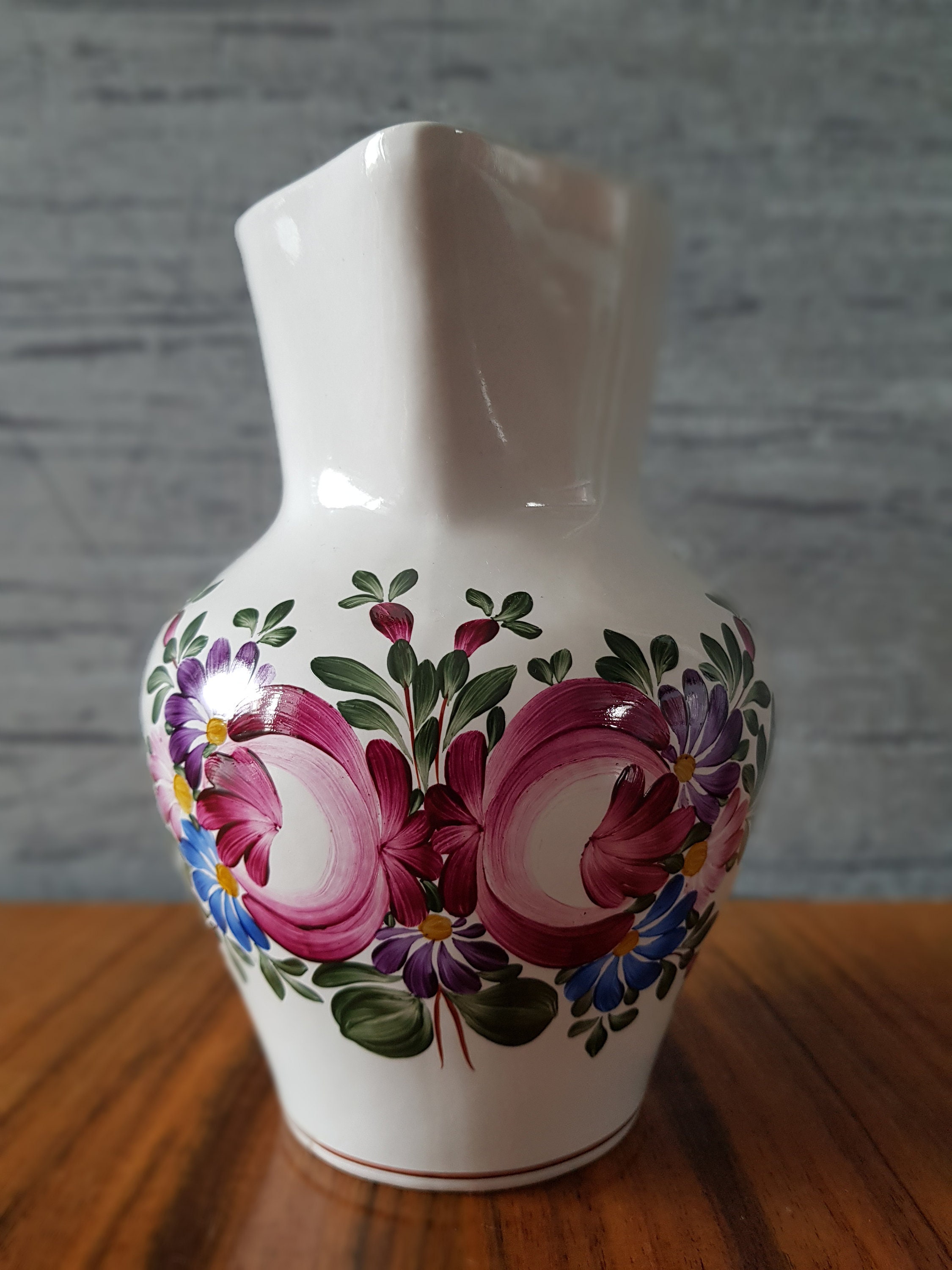Vintage Water, Juice, Milk Pitcher or Flower Vase. Beautiful Tea Rose –  Anything Discovered
