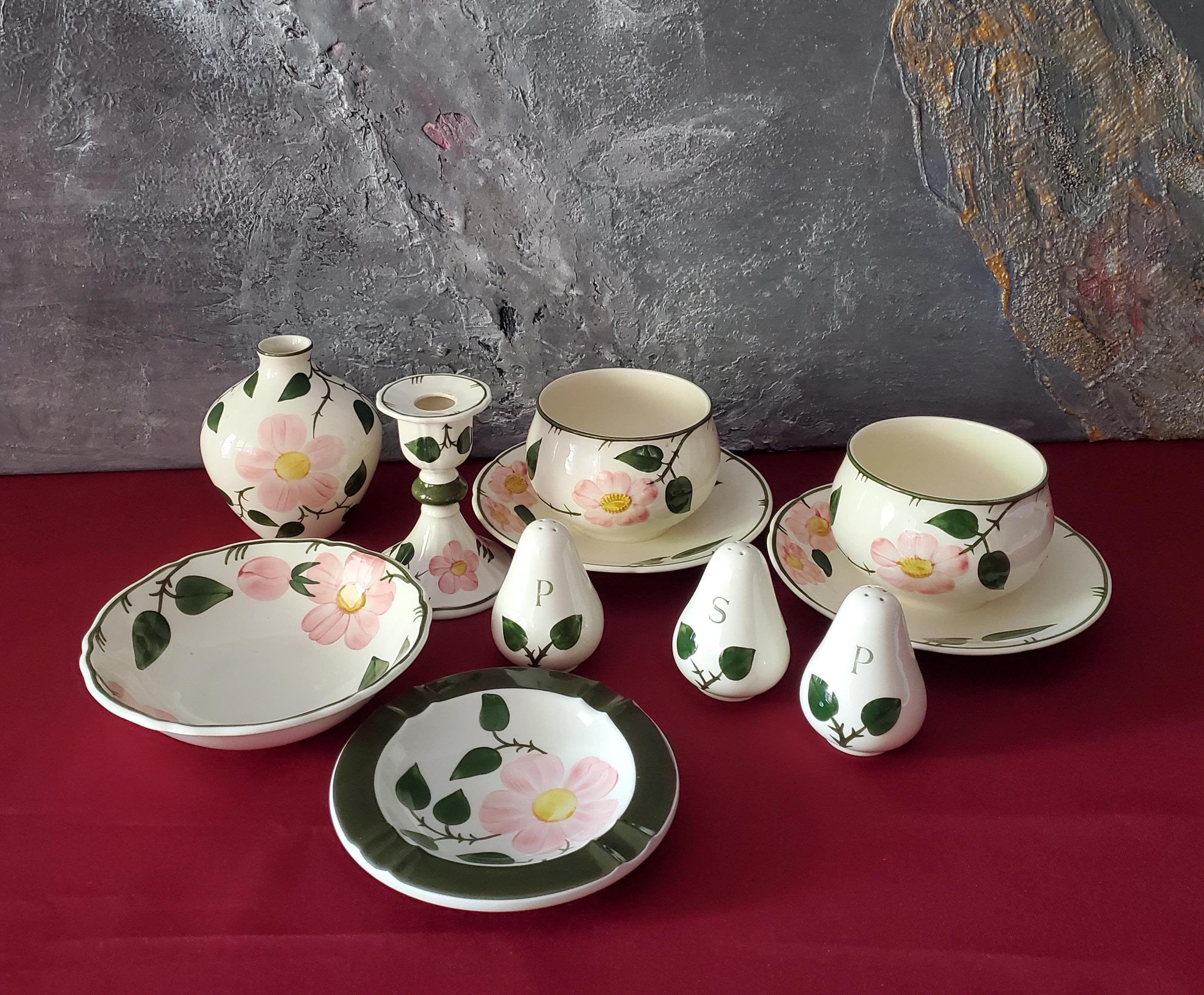 Villeroy & Boch ,Wild Rose ,vase,candlestick,gravy boat,ashtray,salt+pepper shaker,pepper shaker,small bowl,please choose style