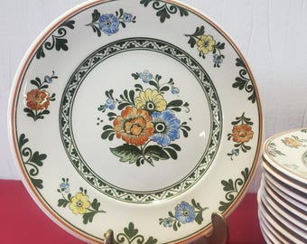 6 cake plates, breakfast plates, dessert plates, salad plates by Villeroy and Boch 1748, Old Amsterdam decor, vitro porcelain
