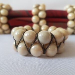 4 portatovaglioli, portatovaglioli vintage, portatovaglioli di perle, retro, decorazione boho, decorazione da tavola davvero fantastica ed elegante, anni '80 -'90