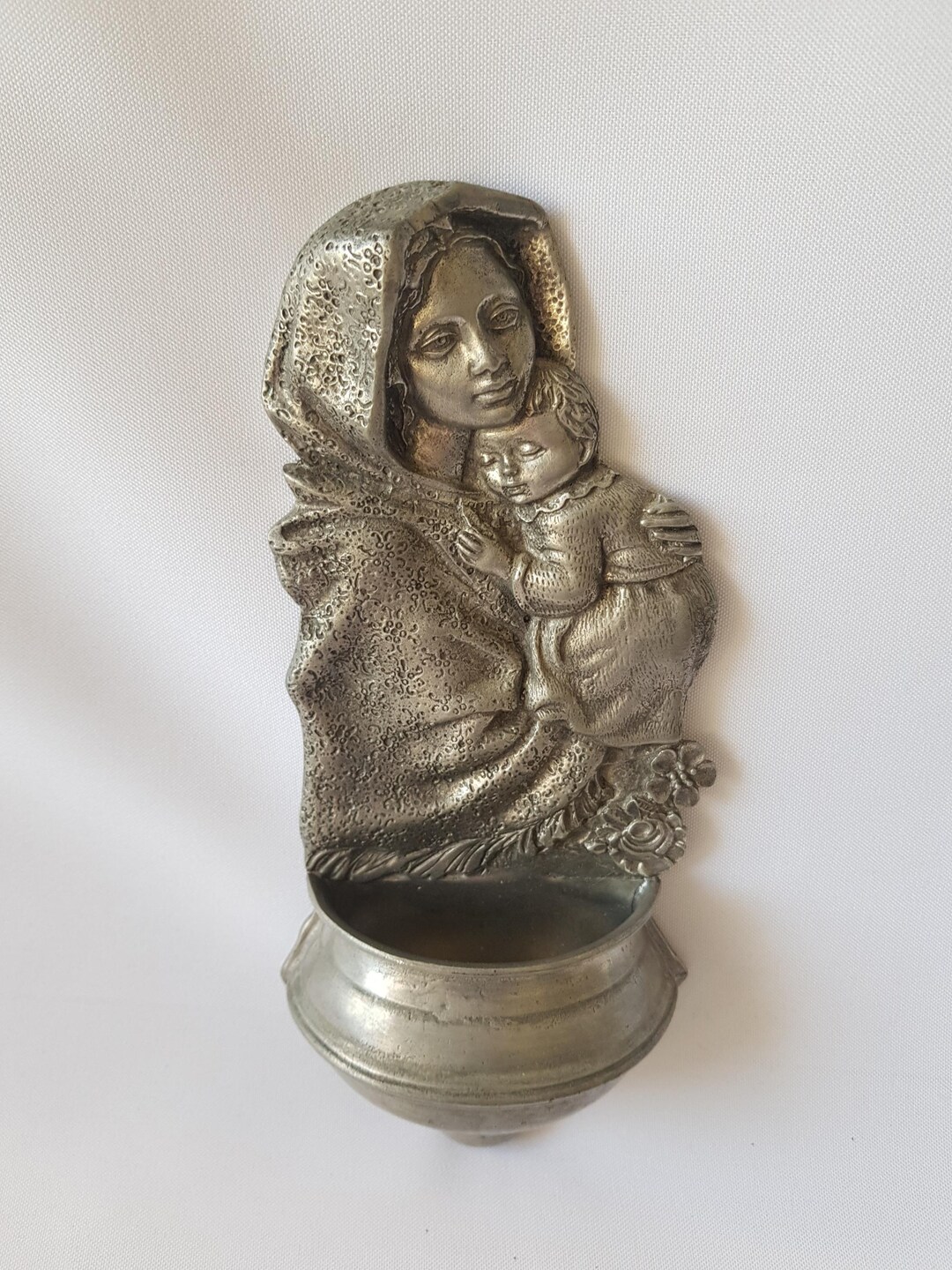 Holy Water Font, Holy Water Container Made of Tin. Pure Tin 95% ...