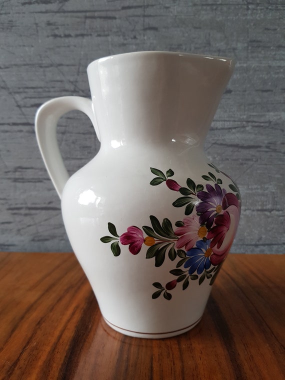 Vintage Water, Juice, Milk Pitcher or Flower Vase. Beautiful Tea Rose –  Anything Discovered