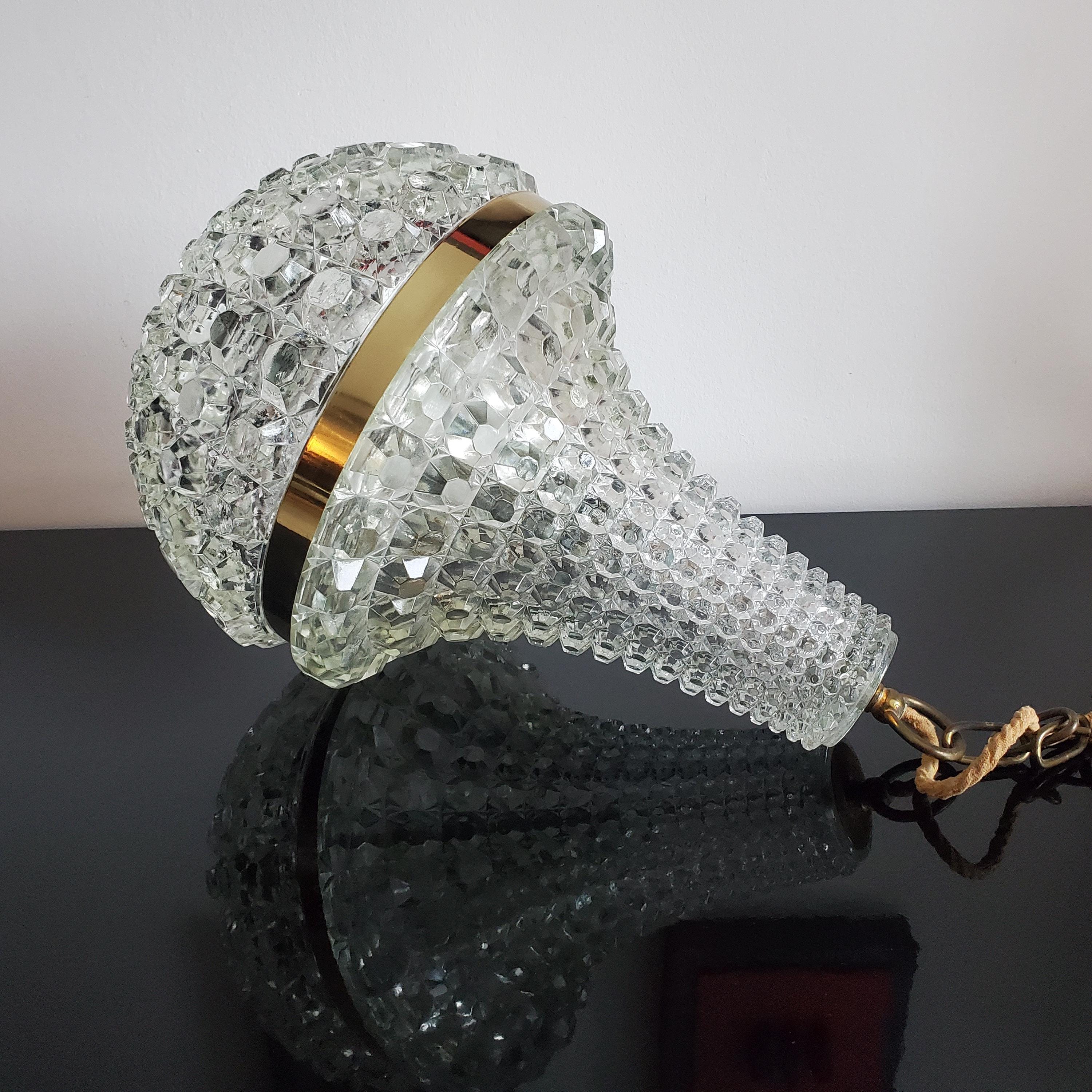 Vintage Baccarat lamp, 1950s, basket chandelier, chandelier, very large and heavy ceiling lamp, crystal glass, rare find, rare!!