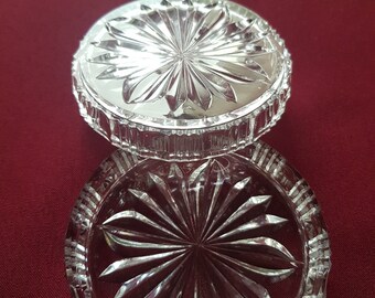 1 x Vintage Kristall Untersetzer,Glas Untersetzer Set,Bleikristall,retro Glas Untersetzer aus 60-70 er Jahren,