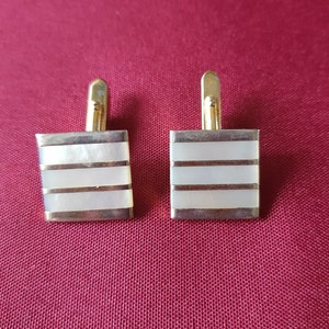 Vintage cufflinks, with mother of pearl, 60s.70s,old cuffinks