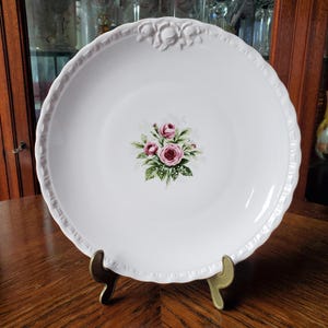 Vintage tableware in pink, 6 people, dinnerware, Tirschenreuth 1838 Germany, dragon model exclusive, rose decoration, 20-piece dinner service, rarity