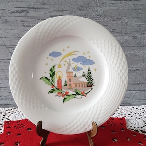 Hutschenreuther Scala Christmas plate with decoration church, Advent plate