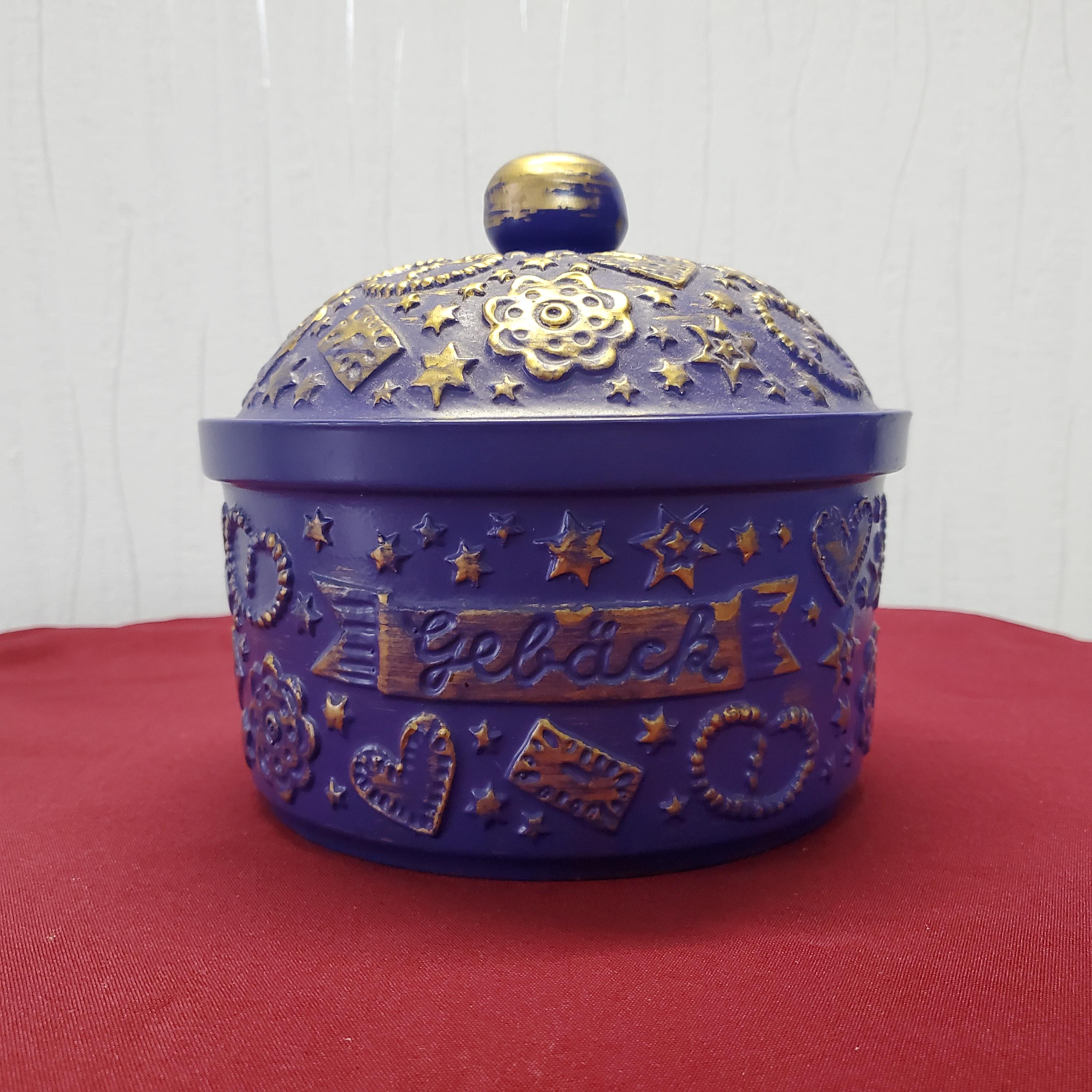 Vintage Keramik Weihnachts Dose für Plätzchen,von Söndgen Keramik Keksdose, Gebäckdose für Weihnachtskekse,Dose für Weihnachtsgebäck