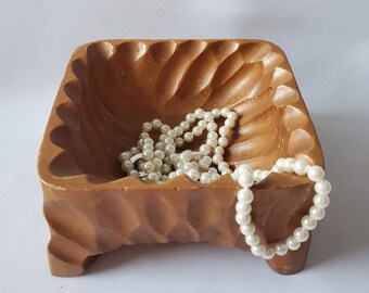 Vintage teak bowl, teak wood serving bowl, fruit bowl, jewelry bowl