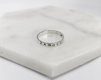 Sterling Silver Name Ring - Custom Ring - Personalized Ring