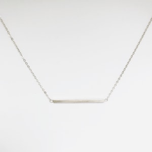 Sterling Silver Dainty Bar Necklace - Layer Necklace - Minimalist Necklace - Skinny Bar Necklace