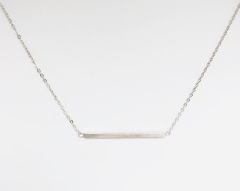 Sterling Silver Dainty Bar Necklace - Layer Necklace - Minimalist Necklace - Skinny Bar Necklace