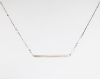 Handmade Sterling Silver Bar Necklace - Minimalist Layering Necklace
