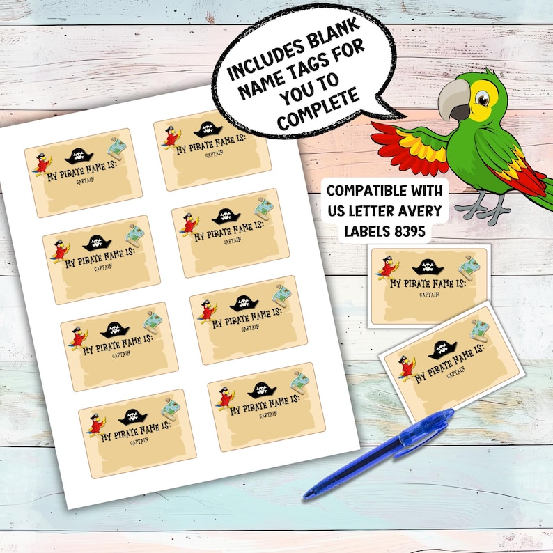 Whats Your Pirate Name Party Game for Kids, Fun Name Generator Activity ...