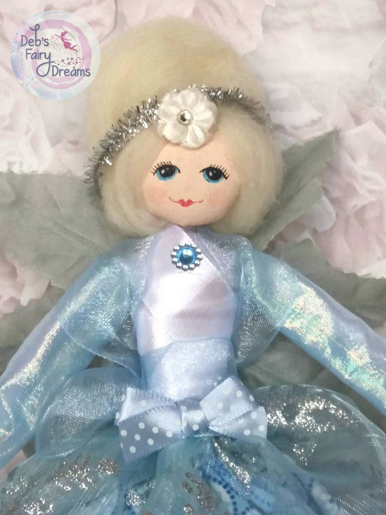 Snow Princess OOAK Collectible Fairy Doll Blue Christmas Etsy