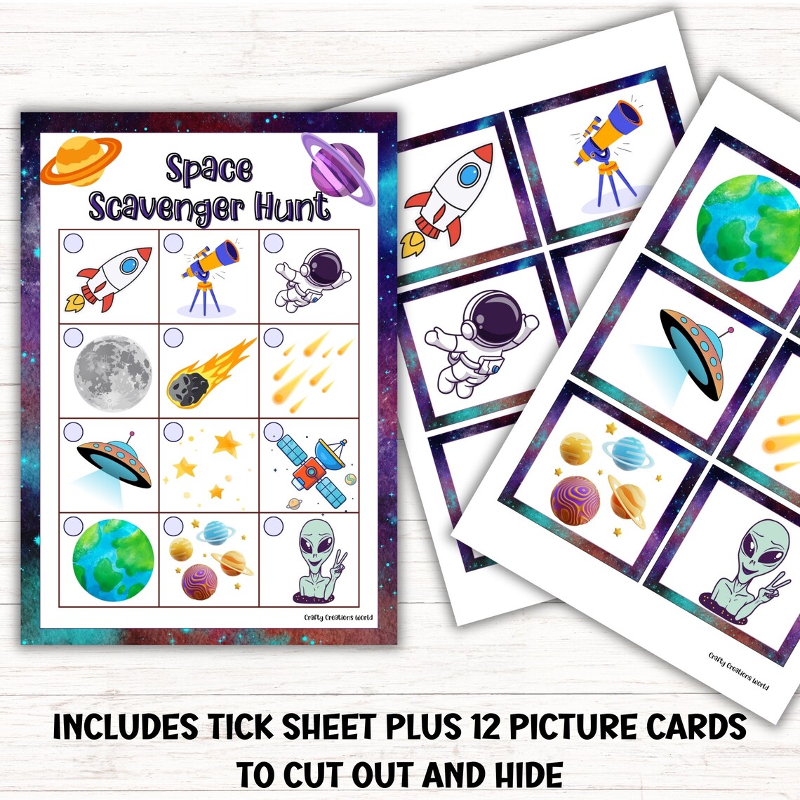 Space Theme Scavenger Hunt for Kids, Indoor or Outdoor School Holiday ...