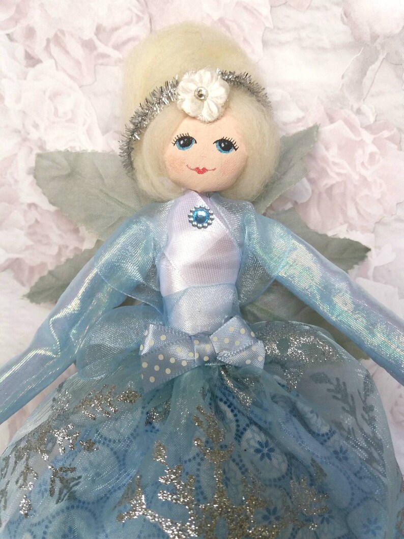Snow Princess OOAK Collectible Fairy Doll Blue Christmas Etsy