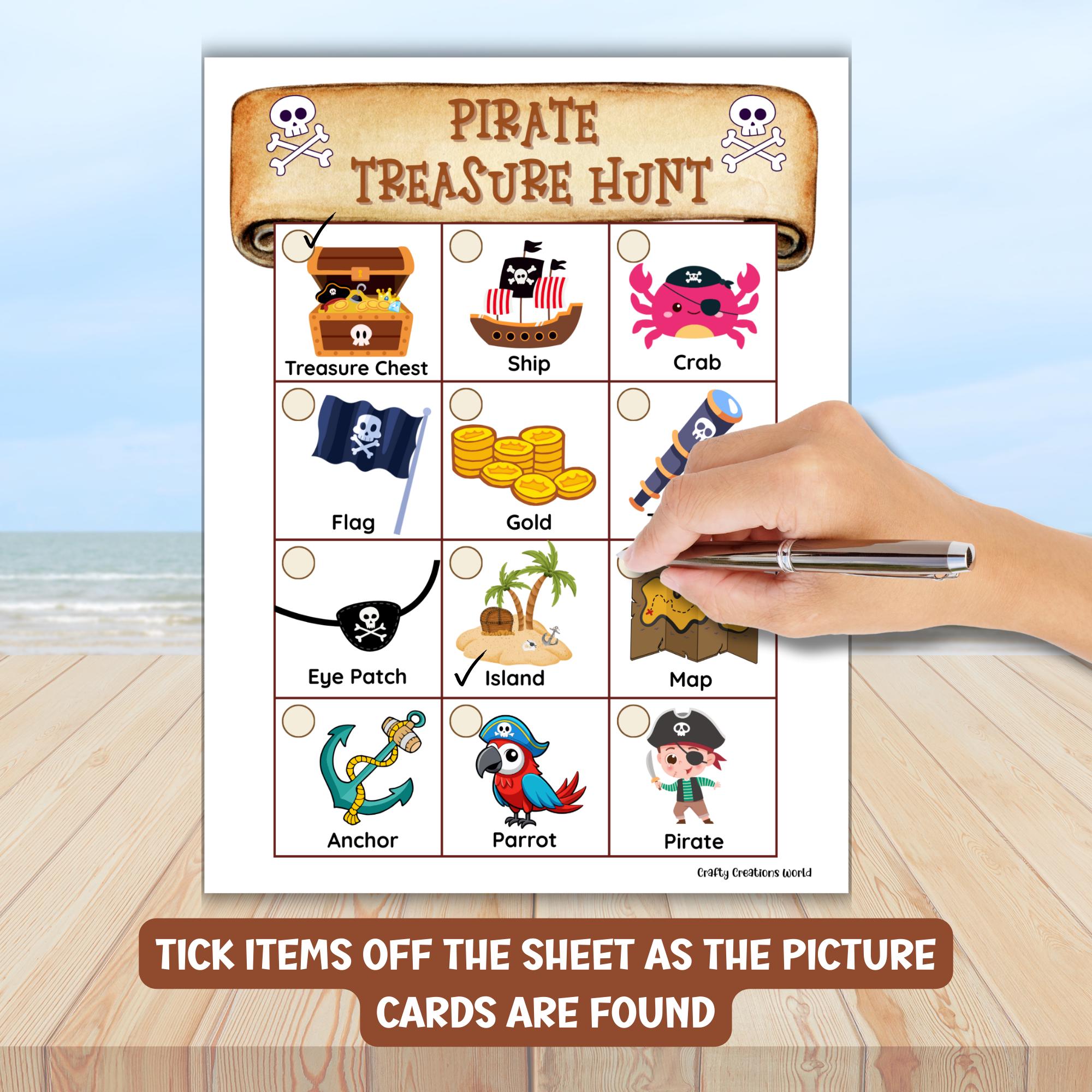 Pirate Scavenger Hunt Game for Kids, Indoor or Outdoor Treasure Hunt ...