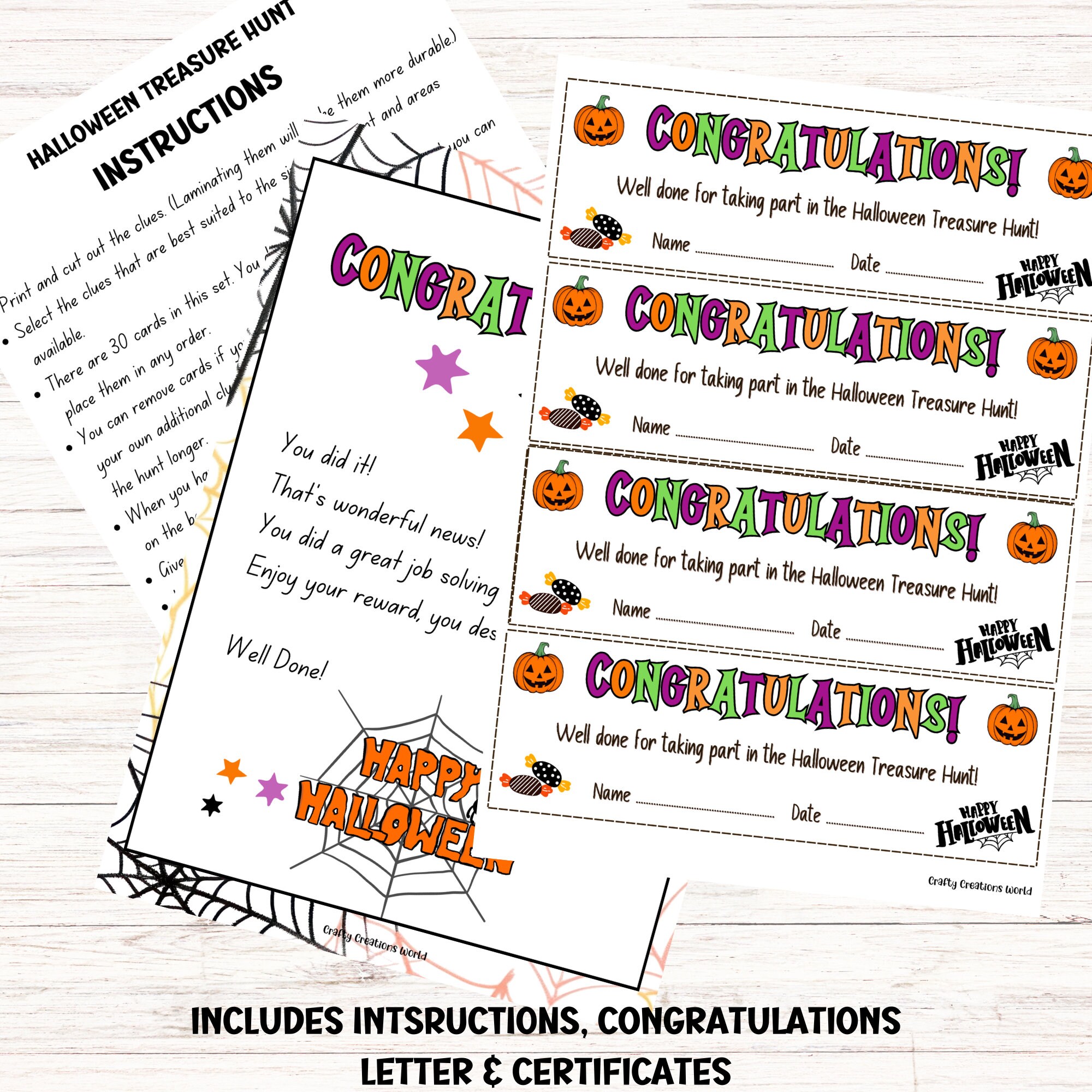 Halloween Treasure Hunt for Kids Printable Party Game, Indoor Childrens ...