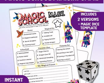 Magic School M.A.S.H. Game, Printable Magical Fortune Teller for Kids, Back to School Icebreaker, Classroom Activity & Wizard Party Game