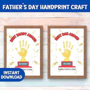 Vatertags-Handabdruck-Kunst-Kit - Zum Selberdrucken für Kinder, Klassenzimmer- und Schulhandwerk, Sentimentales Geschenk für Papa / Papa, Best Dad Award