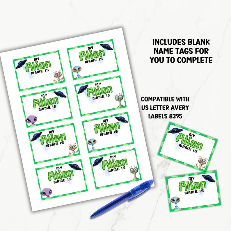 What's Your Alien Name Game for Kids, Birthday Party Space Alias ...