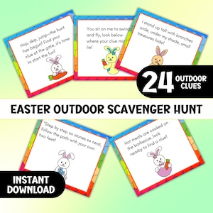 Druckbare Osterei Schnitzerei, Outdoor Schatzsuche Hinweiskarten, Kinder Osterhase Suchen & Finden, Verstecken Herausforderungsspiel