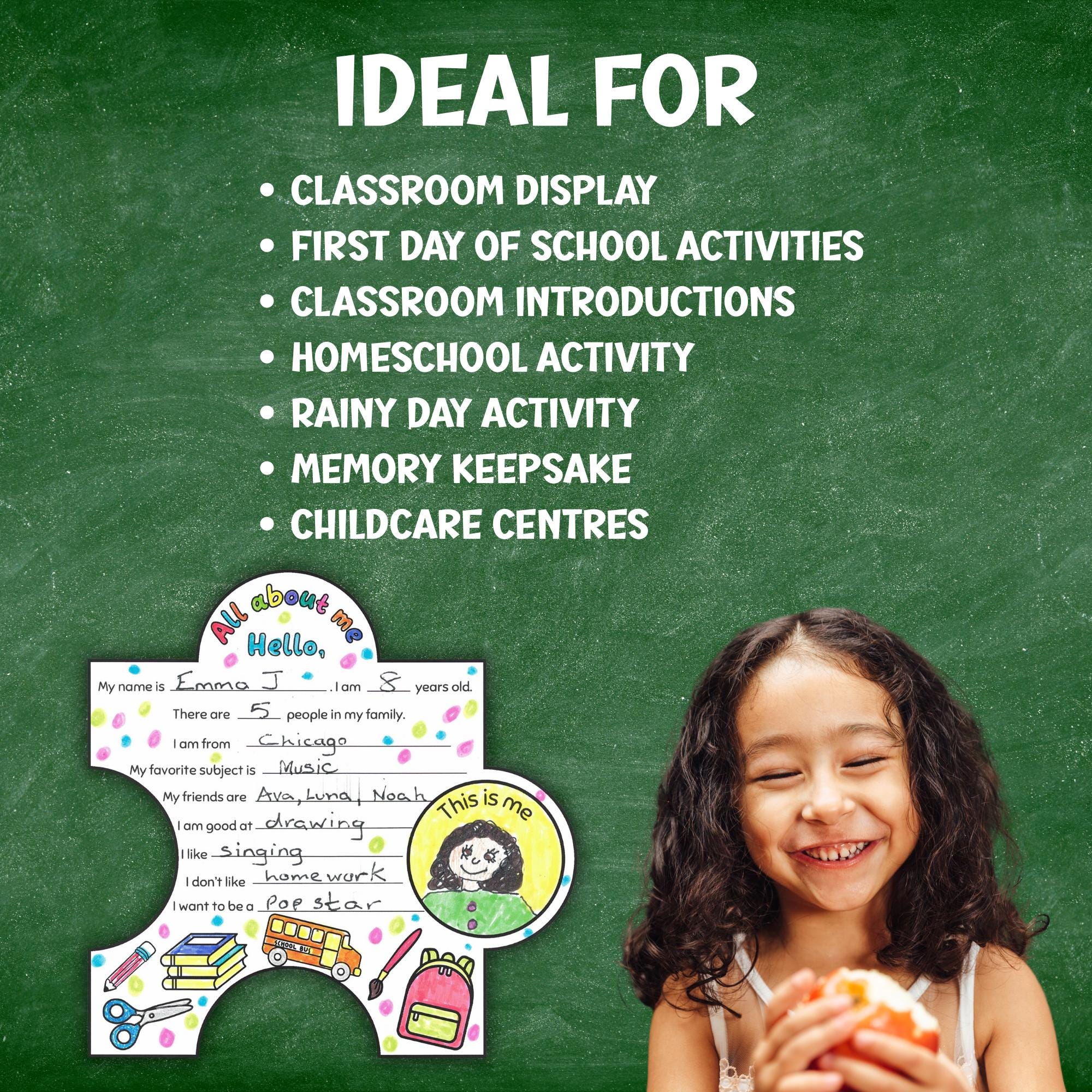 All About Me Jigsaw Worksheet, Back to School Classroom Display, First ...