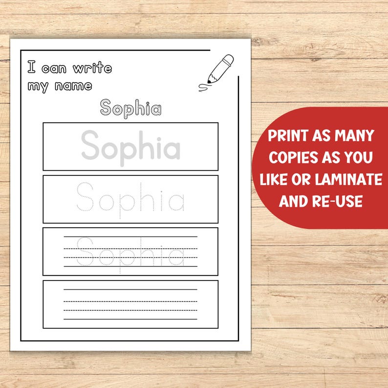 Custom Name Tracing Sheet, Handwriting Practice, Personalized Name ...