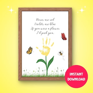 Muttertag Handabdruck Kunst, Andenken, sofortiges Geschenk für Mama, Oma, Kinder DIY Klassenzimmer druckbar, Lehrer Wertschätzung, Homeschool Handwerk