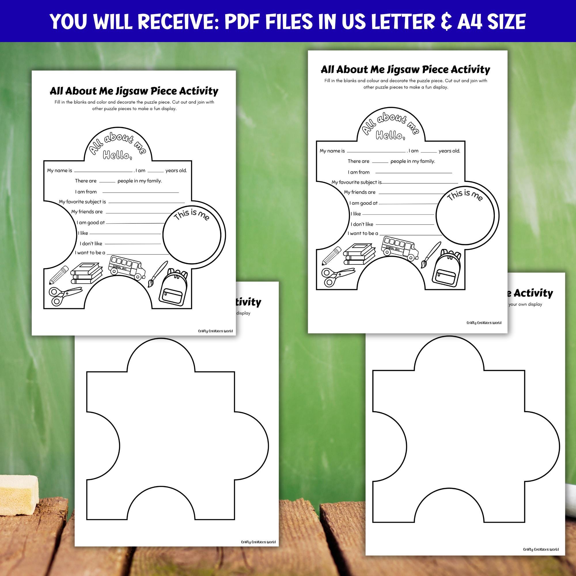 All About Me Jigsaw Worksheet, Back to School Classroom Display, First ...